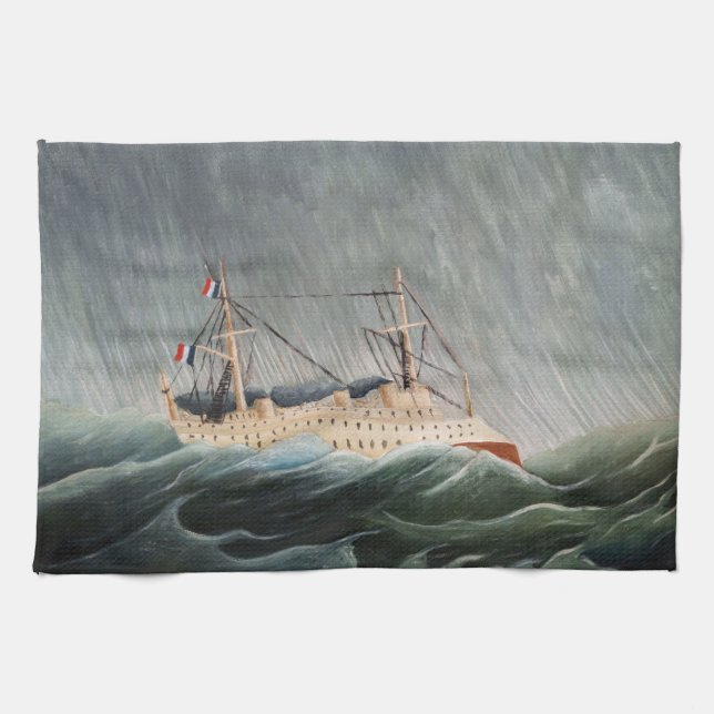 Henri Rousseau - The Ship in the Tempest Kitchen Towel (Horizontal)