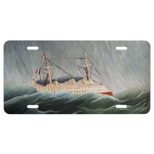 Henri Rousseau _ The Ship in the Tempest License Plate