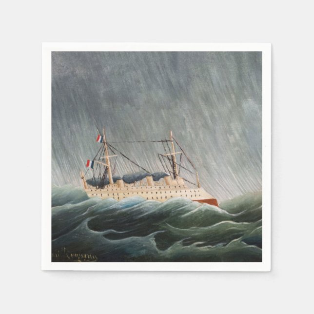 Henri Rousseau - The Ship in the Tempest Napkins (Front)