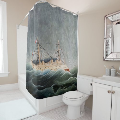 Henri Rousseau _ The Ship in the Tempest Shower Curtain