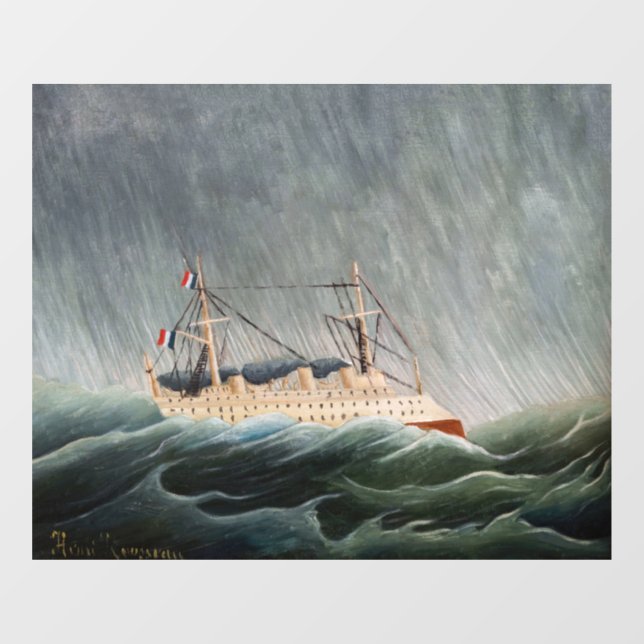 Henri Rousseau - The Ship in the Tempest Window Cling (Sheet)