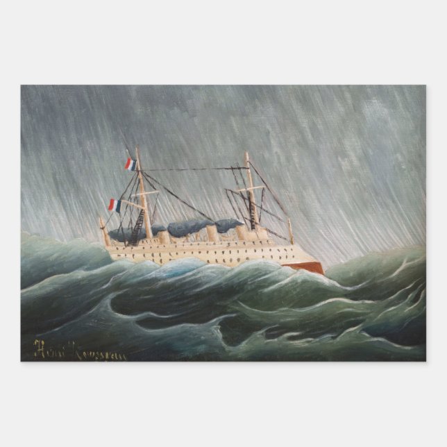 Henri Rousseau - The Ship in the Tempest Wrapping Paper Sheets (Front)