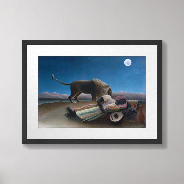 Henri Rousseau - The Sleeping Gypsy Framed Art (Framed Front)
