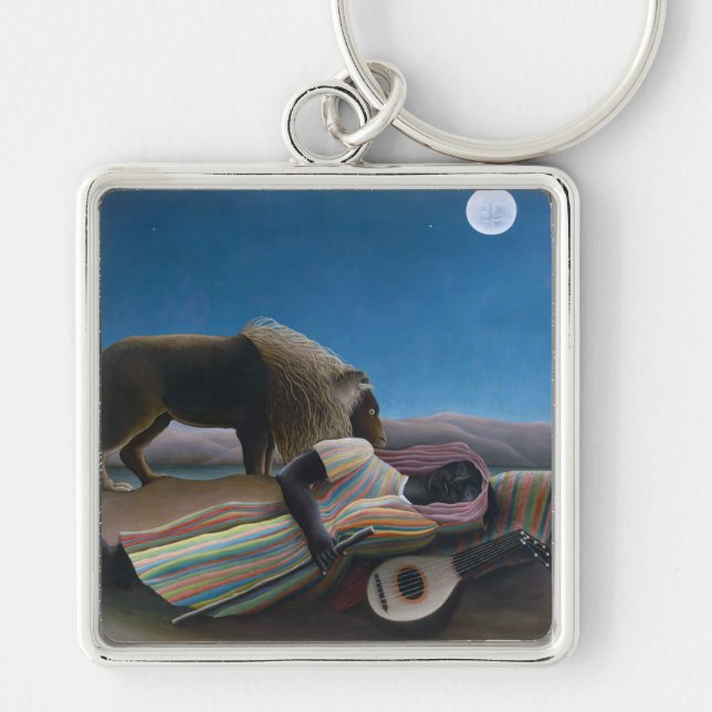 Henri Rousseau - The Sleeping Gypsy Keychain (Front)