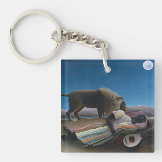 Henri Rousseau - The Sleeping Gypsy Keychain (Front)