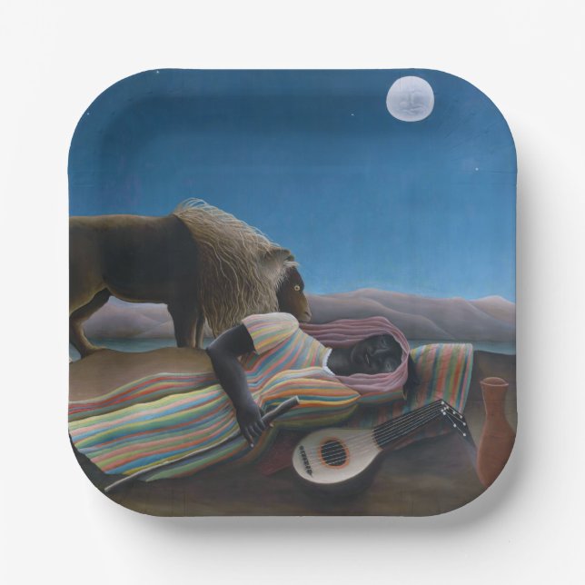 Henri Rousseau - The Sleeping Gypsy Paper Plates (Front)