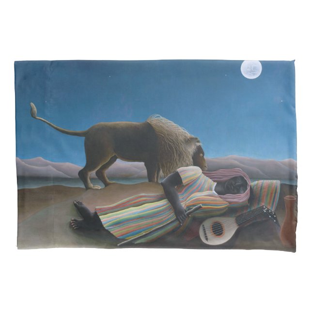 Henri Rousseau - The Sleeping Gypsy Pillow Case (Front)