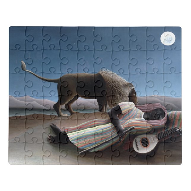 Henri Rousseau The Sleeping Gypsy Poster Jigsaw Puzzle (Puzzle Horizontal)