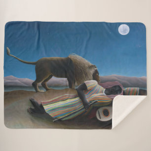 Henri Rousseau - The Sleeping Gypsy Sherpa Blanket