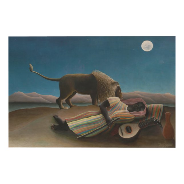 Henri Rousseau - The Sleeping Gypsy Wood Wall Art (Front)