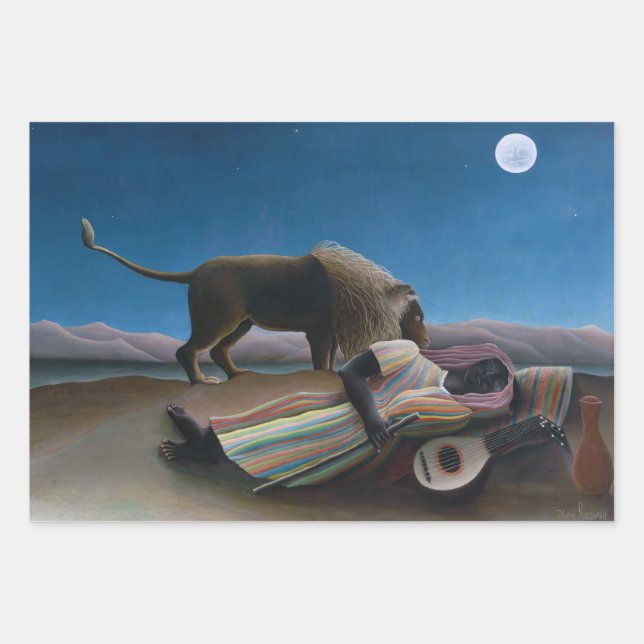 Henri Rousseau - The Sleeping Gypsy Wrapping Paper Sheets (Front)