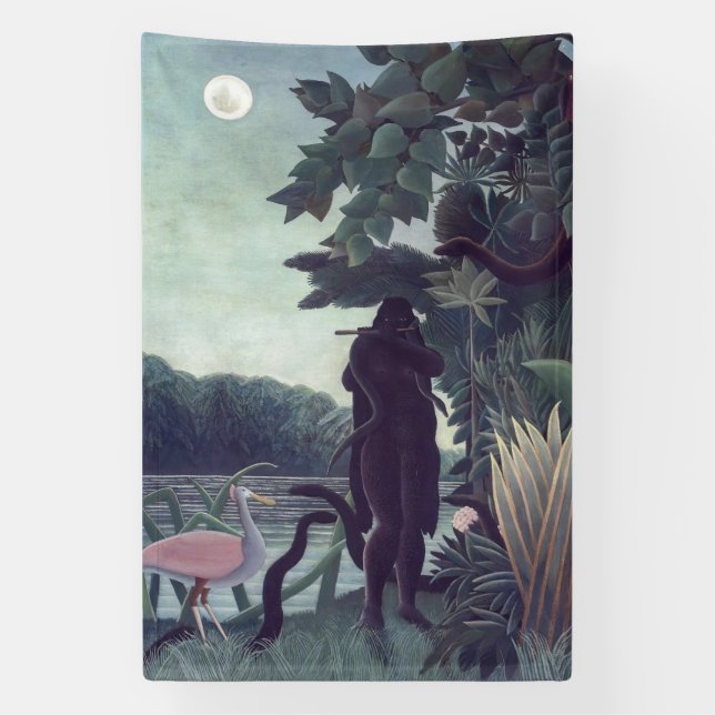 Henri Rousseau - The Snake Charmer Banner (Vertical)