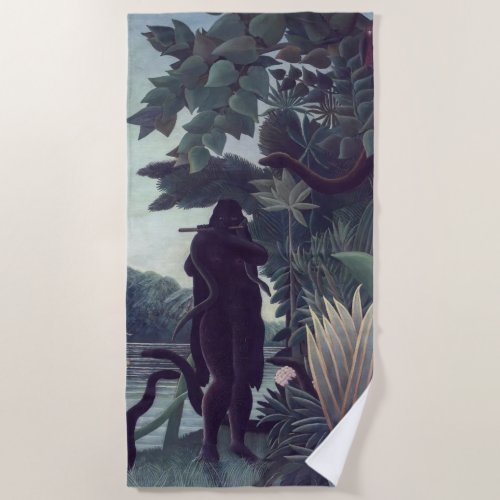 Henri Rousseau _ The Snake Charmer Beach Towel