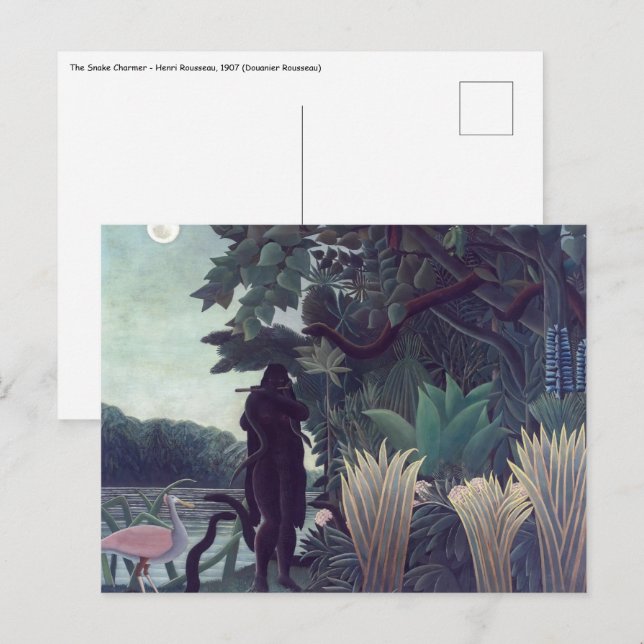 Henri Rousseau - The Snake Charmer Postcard (Front/Back)