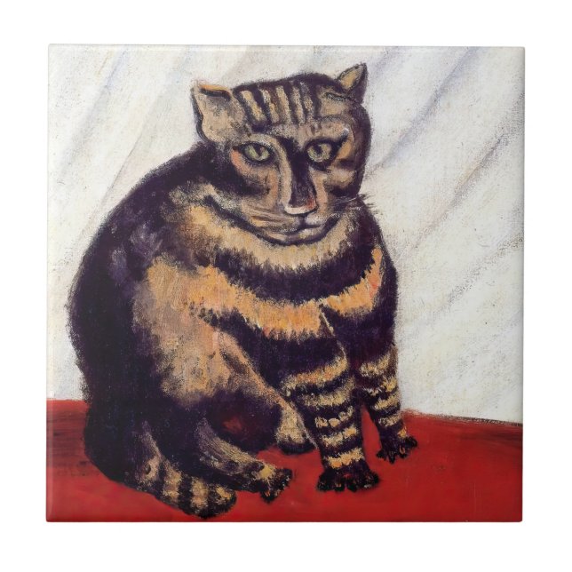Henri Rousseau - The Tabby Ceramic Tile (Front)