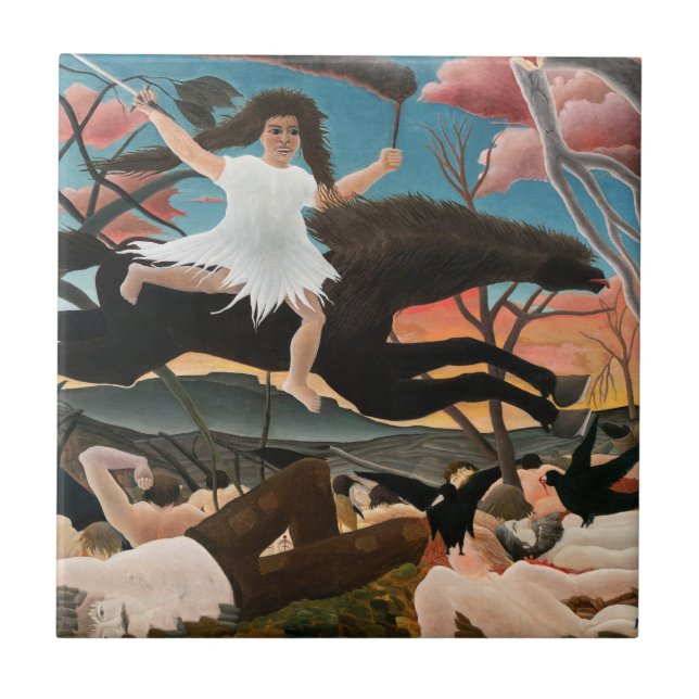 Henri Rousseau - The War Ceramic Tile (Front)