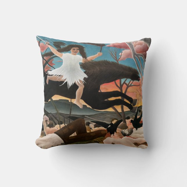 Henri Rousseau - The War Throw Pillow (Front)