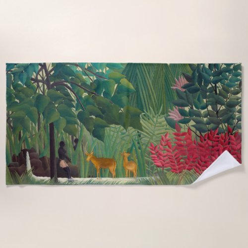 Henri Rousseau _ The Waterfall Beach Towel