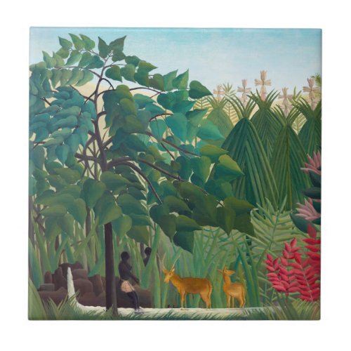 Henri Rousseau _ The Waterfall Ceramic Tile