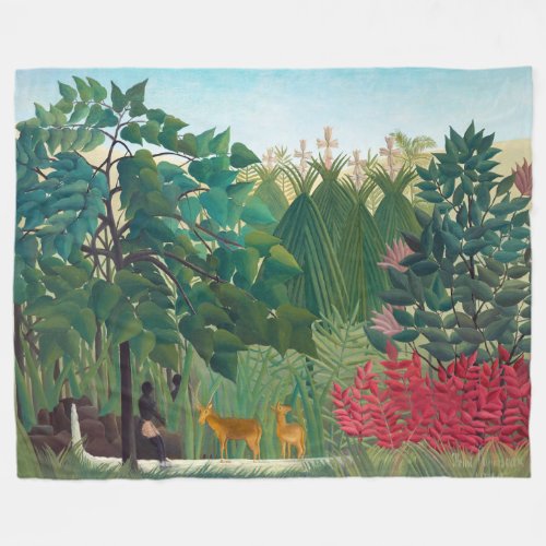 Henri Rousseau _ The Waterfall Fleece Blanket