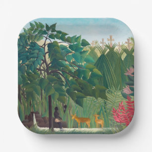 Henri Rousseau - The Waterfall Paper Plates