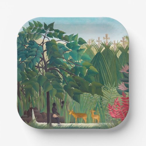 Henri Rousseau _ The Waterfall Paper Plates