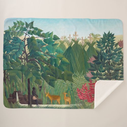 Henri Rousseau _ The Waterfall Sherpa Blanket