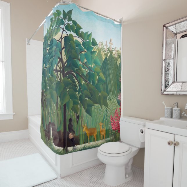 Henri Rousseau - The Waterfall Shower Curtain (In Situ)