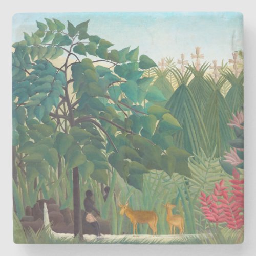 Henri Rousseau _ The Waterfall Stone Coaster