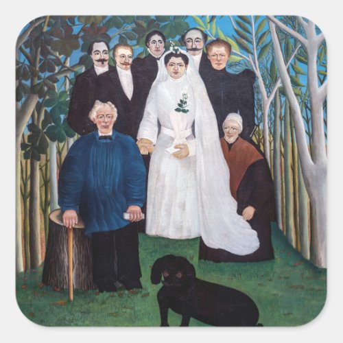 Henri Rousseau _ The Wedding Party Square Sticker