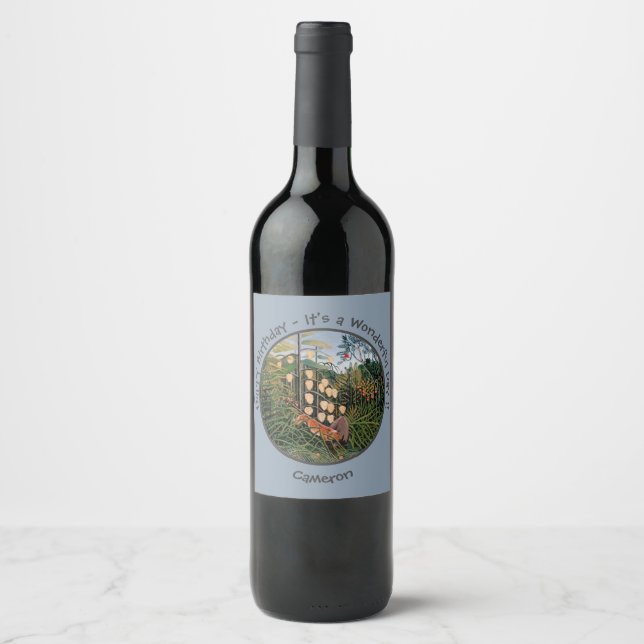 Henri Rousseau Tiger & Bull Party Items Collection Wine Label (Front)
