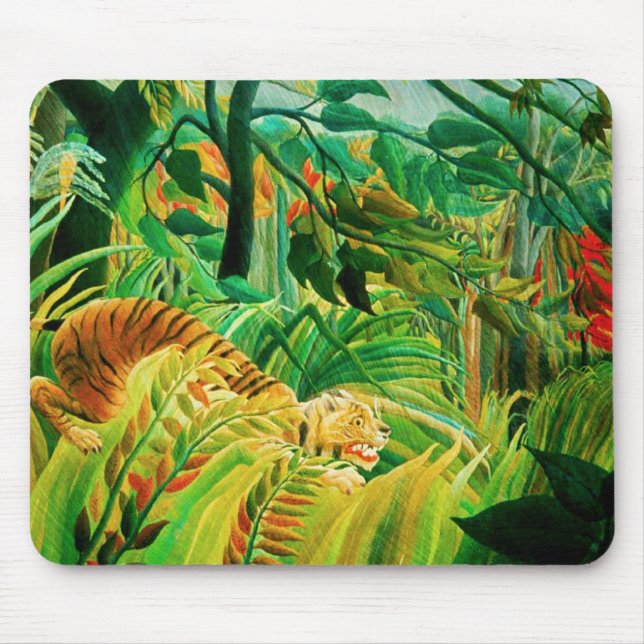 Henri Rousseau Tiger in a Tropical Storm Mousepad (Front)