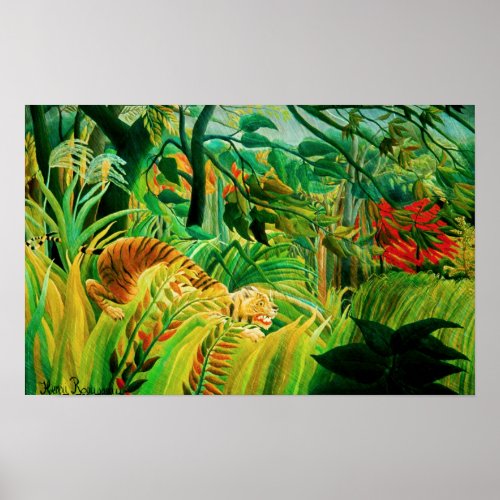 Henri Rousseau Tiger in a Tropical Storm Poster