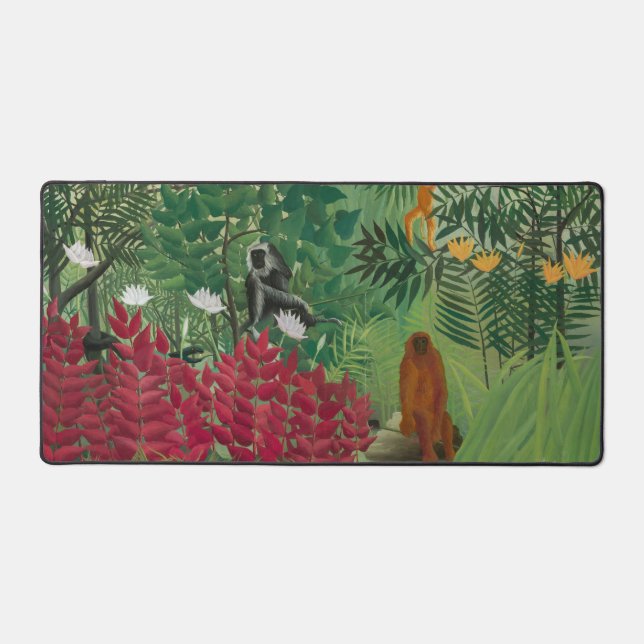 Henri Rousseau - Tropical Forest with Monkeys Desk Mat (Front)