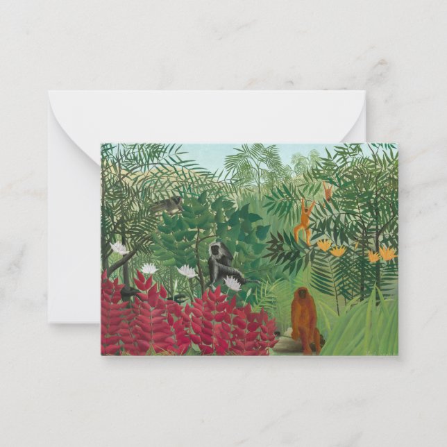 Henri Rousseau - Tropical Forest with Monkeys Note Card (Front)