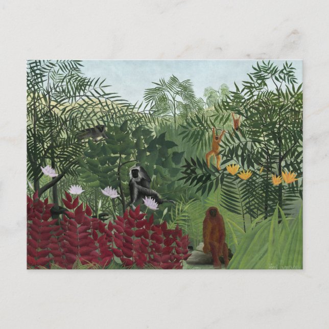 Henri Rousseau - Tropical Forest with Monkeys Postcard (Front)