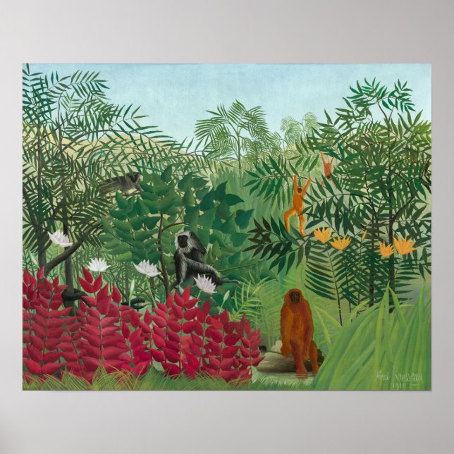 Henri Rousseau - Tropical Forest with Monkeys Poster (Front)
