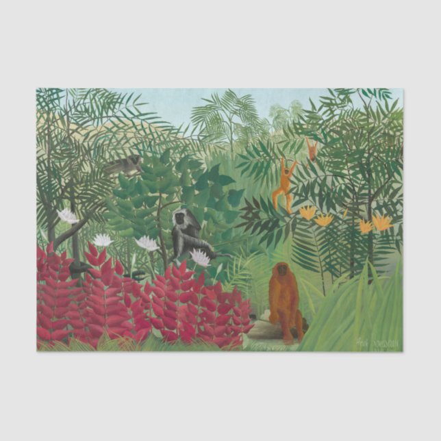 Henri Rousseau - Tropical Forest with Monkeys Tissue Paper (Front)