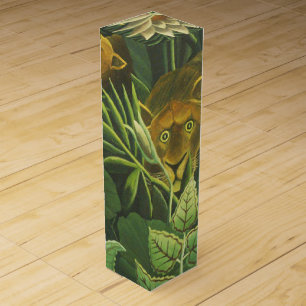 Henri Rousseau Tropical Jungle Lion Vintage Print Wine Box