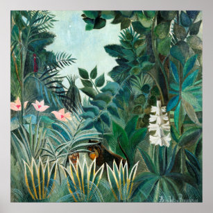 Henri Rousseau Virgin Forest Landscape Botanical Poster