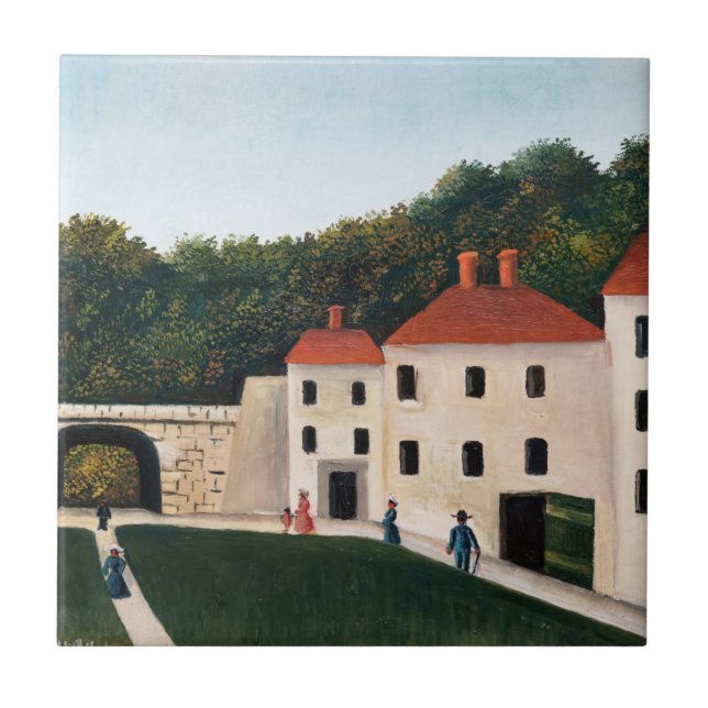Henri Rousseau - Walkers in a Park Ceramic Tile (Front)