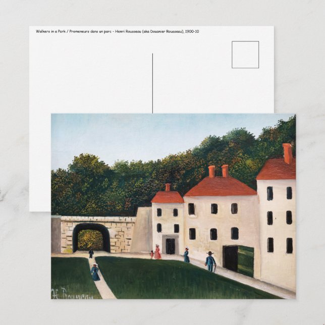 Henri Rousseau - Walkers in a Park Postcard (Front/Back)