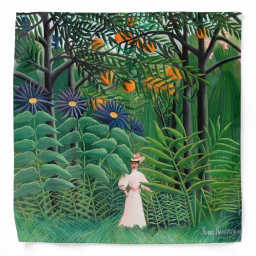 Henri Rousseau _ Woman Walking in an Exotic Forest Bandana