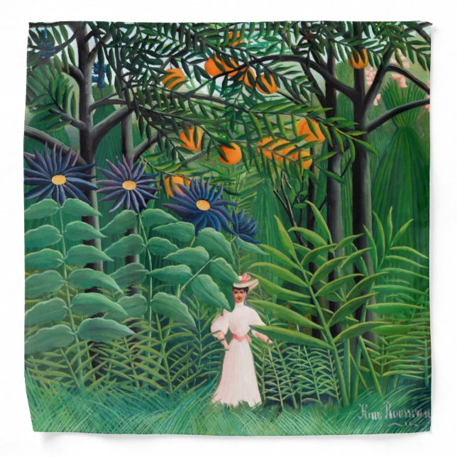 Henri Rousseau - Woman Walking in an Exotic Forest Bandana (Front)