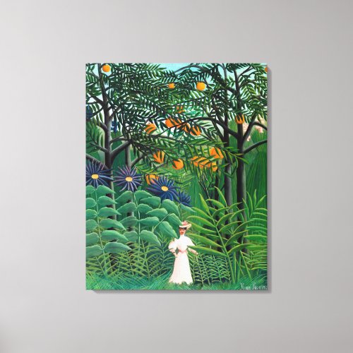 Henri Rousseau _ Woman Walking in an Exotic Forest Canvas Print