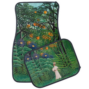 Henri Rousseau - Woman Walking in an Exotic Forest Car Floor Mat