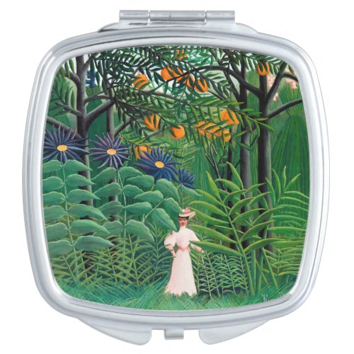 Henri Rousseau _ Woman Walking in an Exotic Forest Compact Mirror