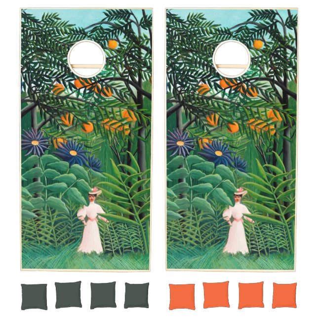 Henri Rousseau - Woman Walking in an Exotic Forest Cornhole Set (Set)