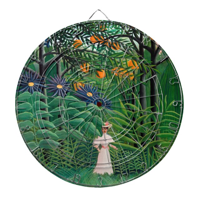Henri Rousseau - Woman Walking in an Exotic Forest Dart Board (Front)