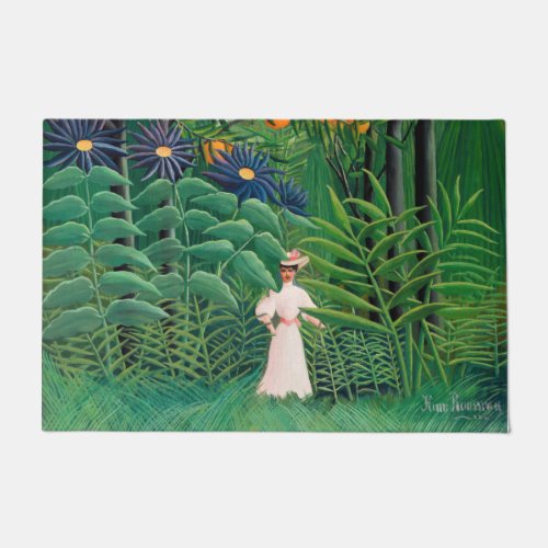 Henri Rousseau _ Woman Walking in an Exotic Forest Doormat